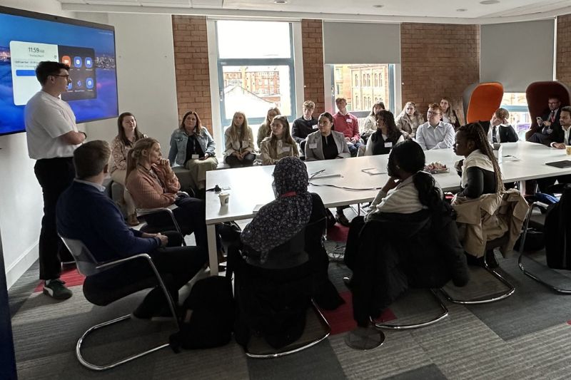 students out at a law company
